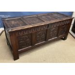 An 18th Century oak coffer,