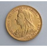 A Victorian full gold sovereign,