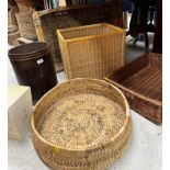 A collection of four various cane work baskets,