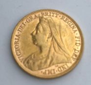 A Victorian full gold sovereign,