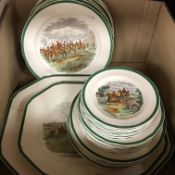 A Copeland Spode part dinner service decorated with hunting scenes "From the original drawings by