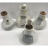 A collection of four pear shaped pottery improved inhalers by S.