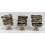 A set of ten Revere sterling silver pedestal bowls stamped to base "Revere Silversmiths Inc