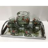 An early 20th Century clear glass lemonade set comprising jug and six tumblers,
