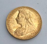 A Victorian full gold sovereign,