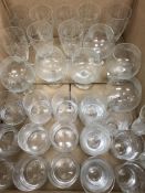 Three boxes of assorted drinking glasses