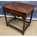 An early 19th Century North Country provincial oak and cross-banded side table,