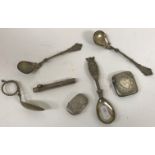 A David Andersen white metal spoon inscribed "Norg" and dated 1814-1914 to finial together with a