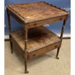 A collection of small furnishings including two 19th Century pedestal occasional tables,