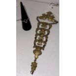 A white metal ring mount/blank size M together with a gilt metal chatelaine chain in the Oriental