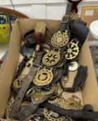 A collection of 42 various vintage horse brasses of typical form,