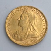 A Victorian full gold sovereign,