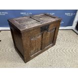 A 16th Century French oak coffer,