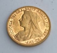 A Victorian full gold sovereign,