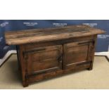 A 19th Century elm dwarf cupboard,