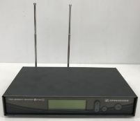 A Sennheiser EW300 Body Pack transmitter,