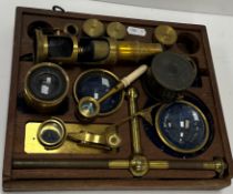 A 19th Century brass cased monocular microscope,