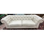 A Delcor bespoke faun buttoned upholstered Chesterfield sofa (year of manufacture 2012 QC date 9.1.