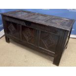 A 17th Century oak coffer,