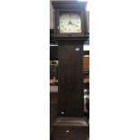 An early 19th Century oak cased long case clock,