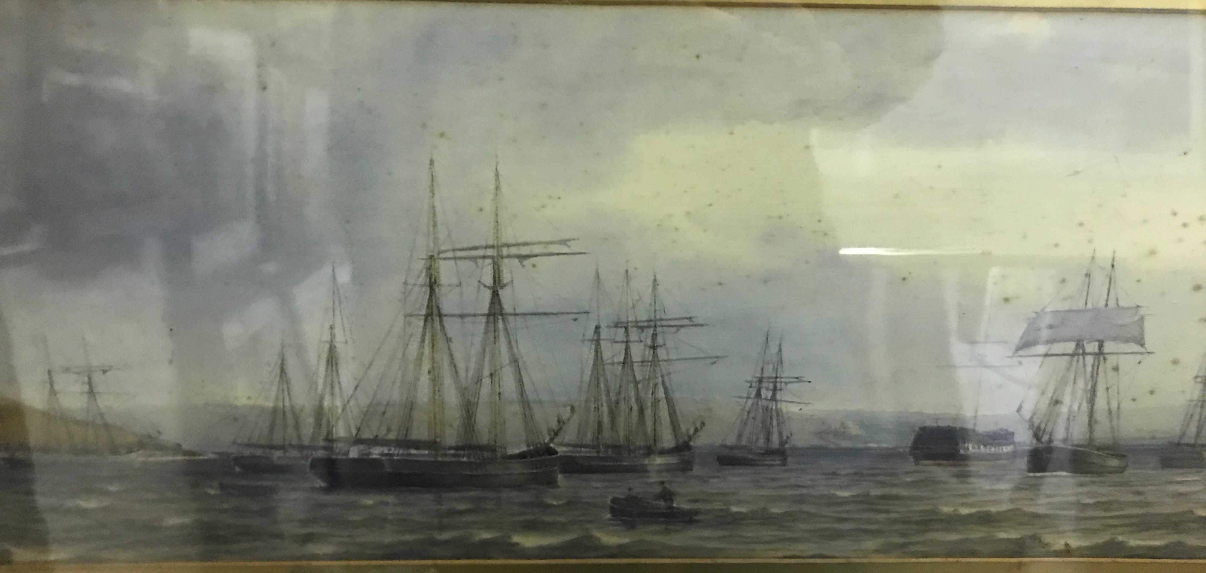 19TH CENTURY ENGLISH SCHOOL "Carrick Roads, Falmouth, Cornwall", - Image 2 of 3