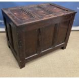 An 18th Century oak coffer,