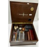 A Cegura Viudas mahogany humidor with hygrometer 37.5 cm wide x 33 cm deep x 15.