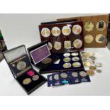 A collection of various modern commemorative coinage including six History of British Coinage gold