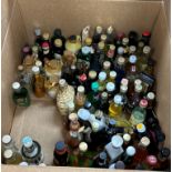 Two boxes of various spirit miniatures including Gin, Whisky, Rum, various,