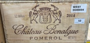 One case (twelve bottles) Chateau Bonalgue Pomerol 2014 (OWC)