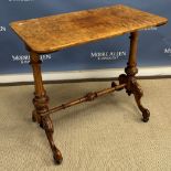 A Victorian burr walnut centre table,