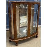 A mid 20th Century walnut display cabinet,