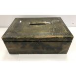 A Victorian embossed green leather covered jewellery box of large proportions for "Bayley's 17