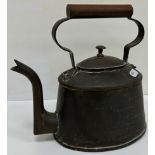 A Victorian copper kettle of oval form bearing inscription "This kettle was made in March 1892
