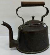 A Victorian copper kettle of oval form bearing inscription "This kettle was made in March 1892