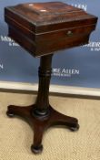 An early 19th Century rosewood teapoy of sarcophagus form,