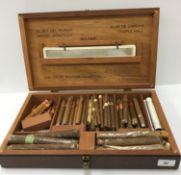 A Rafael Gonzales Temple Hall Bolivar fine cigar humidor together with a selection of various