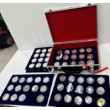 A collection of eighty-seven silver proof coins including Last Scheduled Flight of Concorde 24th