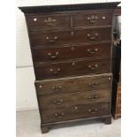 A 20th Century mahogany chest on chest in the George III taste,