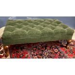 A modern green buttoned upholstered drawing room stool,