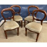 A set of four Victorian mahogany balloon back dining chairs and a pair of Queen Anne style dining