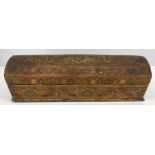 A Persian style lacquered pen box with domed lid 28 cm wide x 9 cm deep x 8.