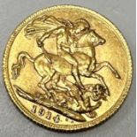 A George V gold sovereign dated 1914