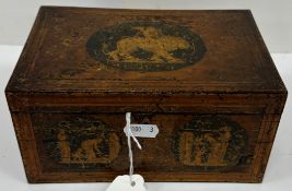 An early 19th Century burr yew veneered rectangular box,