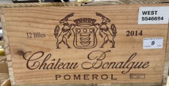 One case (twelve bottles) Chateau Bonalgue Pomerol 2014 (OWC)