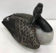 A carved wooden and painted Canada Goose by Mike Wood, signed "Mike Wood" dated "7/97" to base,