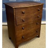 A 19th Century mahogany bow fronted commode chest,