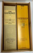 One bottle The Glenlivet 12 year old single malt Scotch Whisky, original cardboard case,