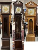 A modern mahogany cased long case clock in the Georgian style, the movement with square brass dial