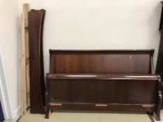 A modern mahogany lit en bateau in the 19th Century French manner (possibly And So To Bed), 190 cm